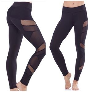 Electric yoga black side mesh cut out  full length leggings